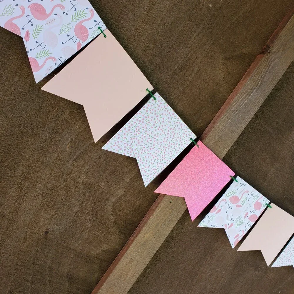 Flamingo Pink and Green Party Decorations Set